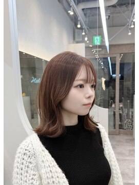 ハローバイシー 仙台(Hello by Sea) 大人可愛いくびれミディミディアムレイヤー韓国ヘア髪質改善