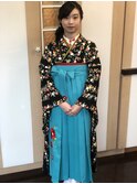 袴スタイル 編み込みサイドダウンスタイル