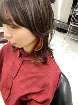 ザ アクネ 岡崎竜美丘店(THE ACNE) ♪ウルフ_個性派_インナーカラー_アクセサリーカラー_オレンジ