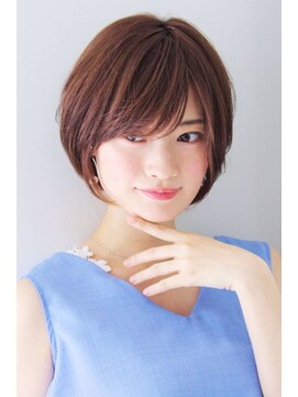 エインアンリー 表参道(AIN.ANLY.) 顔周り小顔カットボブルフ☆ハイライトカラーピンクベージュ