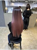 超ロングバレイヤージュなのに艶々!_coral pink ash_