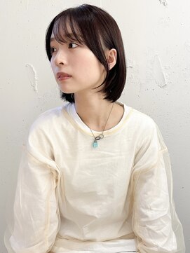 ラミエ バイ メルト 吉祥寺(lamie by melt) "久保田"フェイスレイヤー丸みボブ秋カラーレッドブラウン