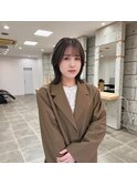 外ハネ/顔周り/おくれ毛//サイドバング/オリーブグレージュ/寒色