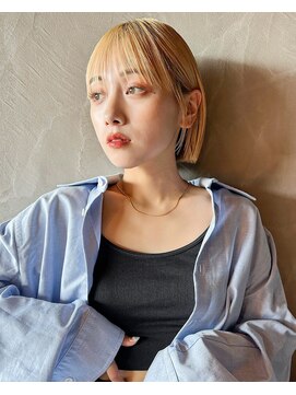 ガーデントウキョウ(GARDEN Tokyo) ボブ/ハイトーンカラー/切りっぱなしボブ/似合わせカット