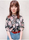 20代30代大人可愛いロングウルフくせ毛風パーマベージュ