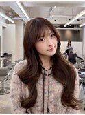 くびれ顔周りレイヤーオリーブグレージュ