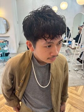 ロミー 本厚木(ROMMY.) メンズヘアカット☆刈り上げルーズショートパーマダークブラウン