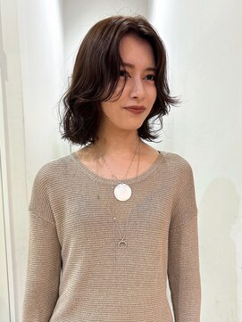 ヘアーアイストゥーレ(HAIR ICI TRE) ボブパーマ マロンブラウン 秋カラーブリーチなしダブルカラー