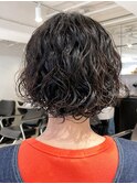 ショートパーマ_インナーグレージュ_ba404311