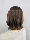 ココアベージュ×切りっぱなしボブ【Zina　大越香苗】