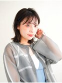 ミディアムヘア/斜めバング/グレージュカラー/大分駅