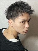 スパイキーショートツイストスパイラルパーマメンズマッシュ