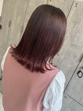 アース 常盤平店(HAIR & MAKE EARTH) 外ハネロブチェリーブラウン