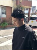 【曽我尾真生】短髪アップバング/ツーブロック/ビジネスパーマ