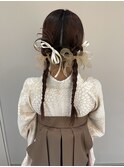 札幌ヘアセット/カチモリツイン/三つ編みツインテール