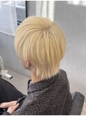 抜きっぱなしブロンド×マッシュウルフ