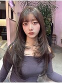 レイヤーカット/透明感カラー/韓国ヘア
