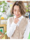 かきあげ前髪くびれカールワンレンボブパーマc6上尾20代30代40代