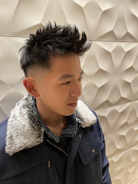 銀座マツナガ 浅草店 黒髪短髪/フェード/ジェットモヒカン風スタイル