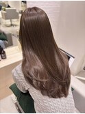 韓国レイヤーカット赤みなしブラウンカラートリートメント
