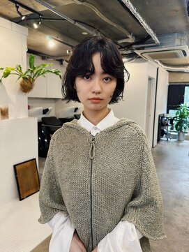 ヒュージ 三軒茶屋(huge) ショートボブ/ニュアンスパーマ/顔周りカット/20代30代