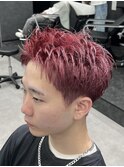 ワインレッドスパイキーショート