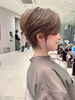 アース 栄店(HAIR&MAKE EARTH) earthショートレイヤーボブミルクティー丸みショートボブ