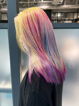 アルバム 新宿(ALBUM SHINJUKU) ハイトーンロング顔周りレイヤーダブルカラー_ba572092