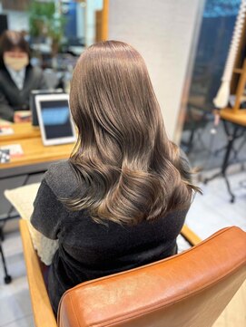 ユニ バイ マグ 長野店(Uni.by Mag) 【艶感★ブリーチなし】韓国 髪型 大人可愛い韓国巻き