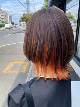 ラル 水戸県道50号店(Lalu.) ワンホンレイヤー/ミルクティーブロンド/ダークブルー/水戸