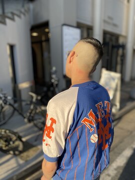 メリケンバーバーショップ トーキョー(MERICAN BARBERSHOP TYO) MEN'SHAIRツーブロック束感ショート波巻きハイライト63