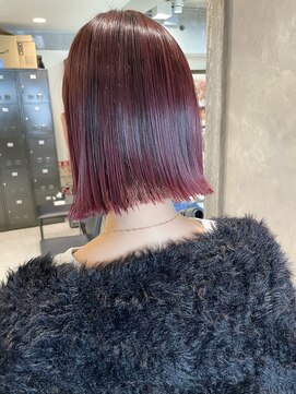 トルネード(TORNADO) 切りっぱなしボブ 美髪 ピンクブラウン くびれボブ M202401115