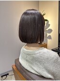 大人可愛い丸みショートボブ/縮毛矯正髪質改善/ヘルシースタイル