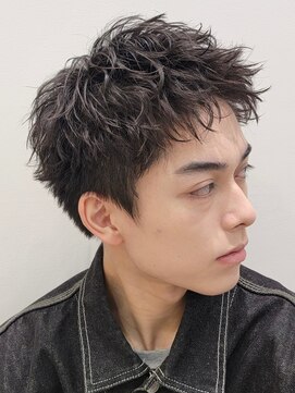 エリマバイフィフス 調布(elima by fifth) スパイキーショートビジネスショートツイストパーマ刈り上げ30代