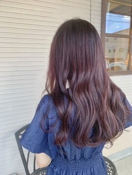 マテリア ヘアー デザイン(materia hair design) バイオレットカラーでふわふわロング