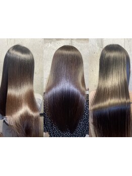 縮毛矯正のダメージを最小限に抑えて艶を引き出す次世代ストレート◎自分の髪が好きになる最高級の手触りへ