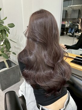 レブ 四条烏丸(Reb,) 顔周りレイヤー韓国ヘアショコラベージュワンホンヘア３０代