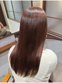 髪質改善ストレート×ブラウンカラー