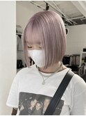 ＊ハッシュカットグレージュデザインカラーツートンカラー