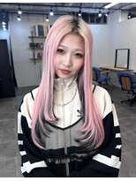 リゲル(rigel)&nbsp;個性派ピンク×ブラックストレートエクステ