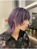 流行りのウルフカット×デザインカラー