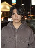 センターパートシャドウパーマ