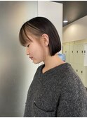 ミルクティーブロンド/ダークブルー/デジタルパーマ/茅ヶ崎