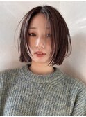 ボブ/ 暖色ベージュ/ブラウン
