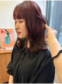 可愛い暖色ブリーチなしピンクパープルチェリーレッドボルドー