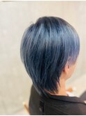 メンズジェントルヘア×透明感カラー くすみカラー ブルー