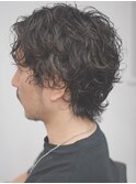 メンズミディアムパーマ　スパイラルパーマ
