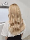 【レミー100%/54cm】シールエクステ×ブリーチ×ブロンドカラー
