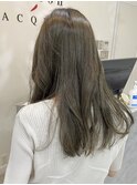 ◎ブリーチなし透明感カラー暗めオリーブベージュアッシュ