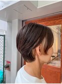 耳掛けショート/インナーカラー/ベージュ